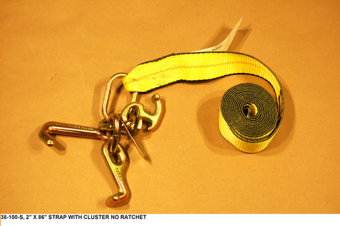 2" X 86" Strap With Cluster No Ratchet See 38-100 For Set Or 38-100-R For Ratchet With Chain