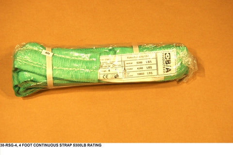 4 Foot Green Continous Strap 5,300 lb Vert Rating