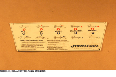 Decal Control Panel Stabilizer