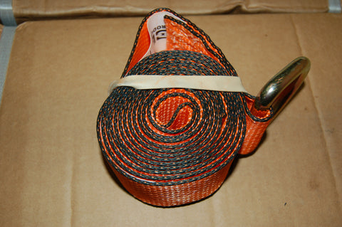 RED STRIPE 2" STRAP WITH "D" RING 8 FT LENGTH     PN: V38-1