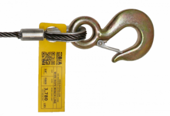 BA PRODUCTS 3/8" X 60' 6/36 WIRE ROPE WITH FIXED HOOK, NON-SWIVEL