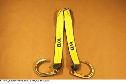 Fabric V Bridle 8" J-Hook 24" Legs
